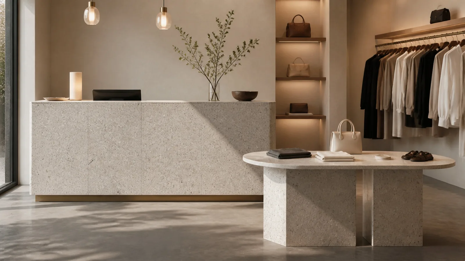 Beige Cream Dense Black-Speckled Sintered Stone Slab for Furniture Countertops thumbnail 5